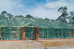 blue house frame and truss framing timber Pine Framing