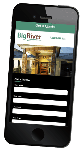 Big River's app on a mobile phone