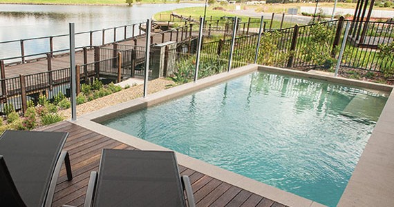 Pool near a boardwalk