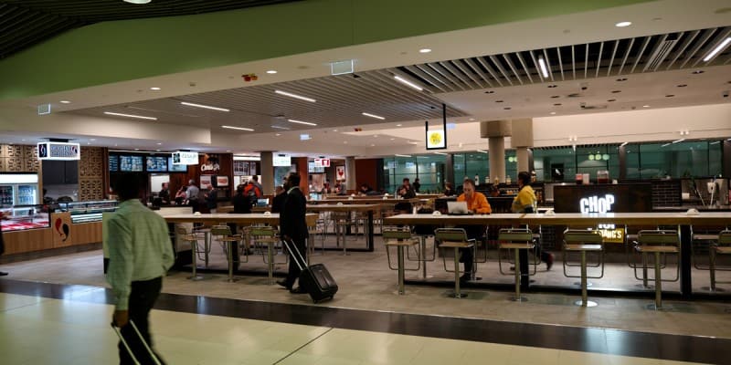 Brisbane airport terminal spotted gum Engineered Timber