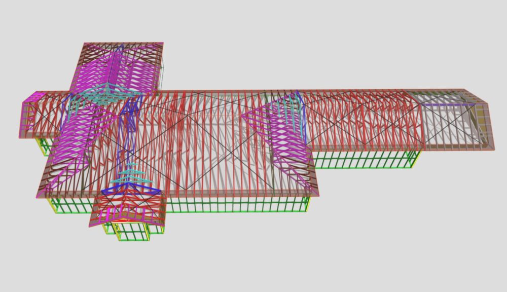 Frame and truss 3D CAD render