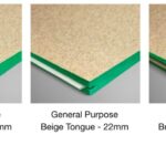 Laminex EnduraFloor General Purpose particleboard flooring - green tongue 19mm, beige tongue 22mm and brown tongue 25mm