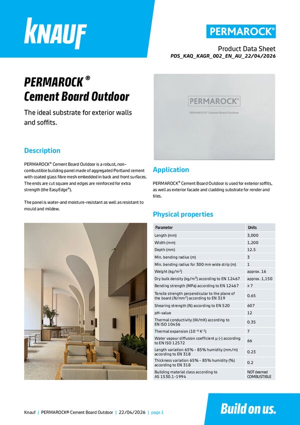 Preview of Knauf - Outdoor Product Data Sheet