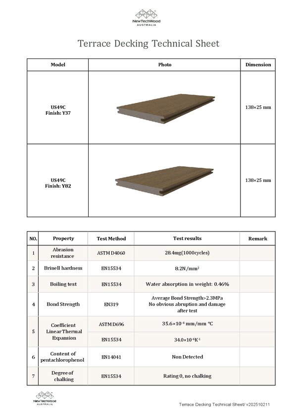 Preview of Terrace - Technical Data Sheet